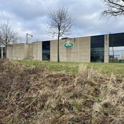 Facaderens hos Arla i Kruså set fra afstand